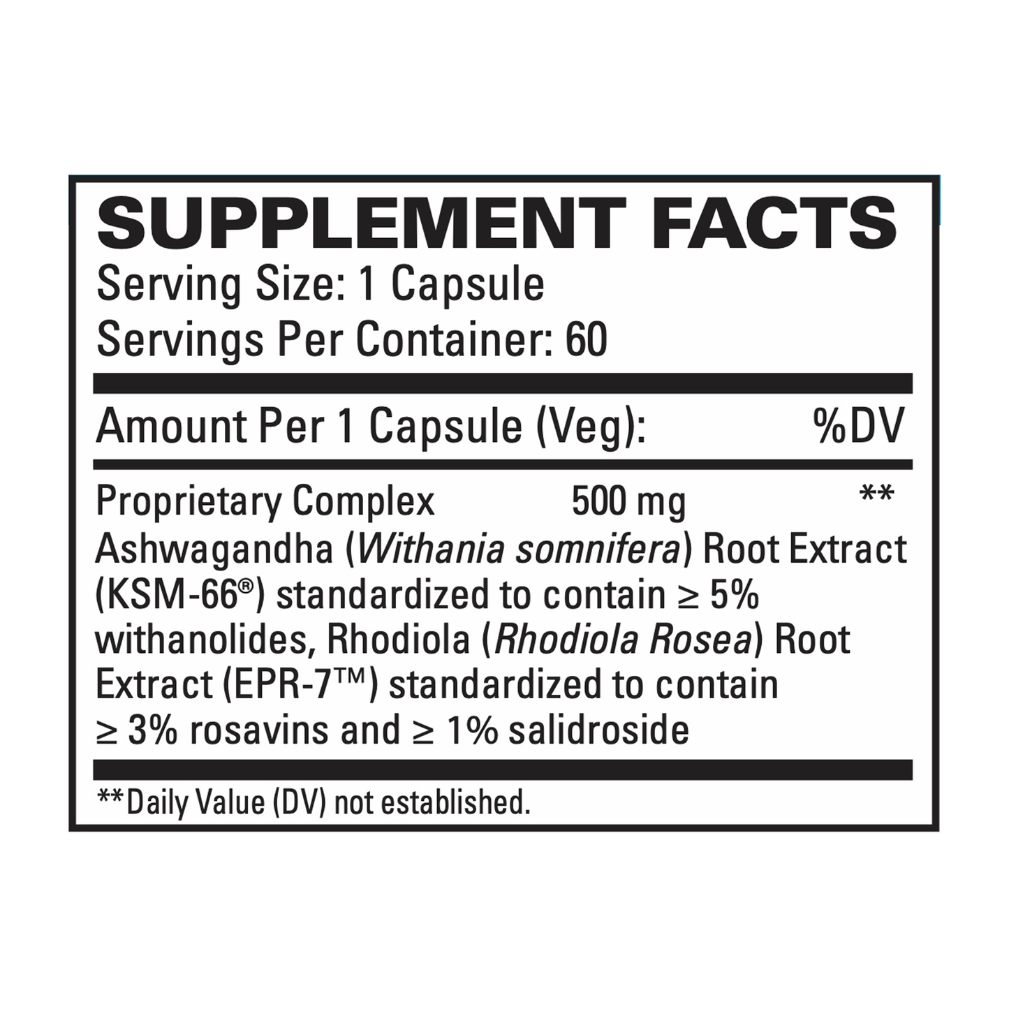 Ashwagandha Complex 500mg - 60 Capsules