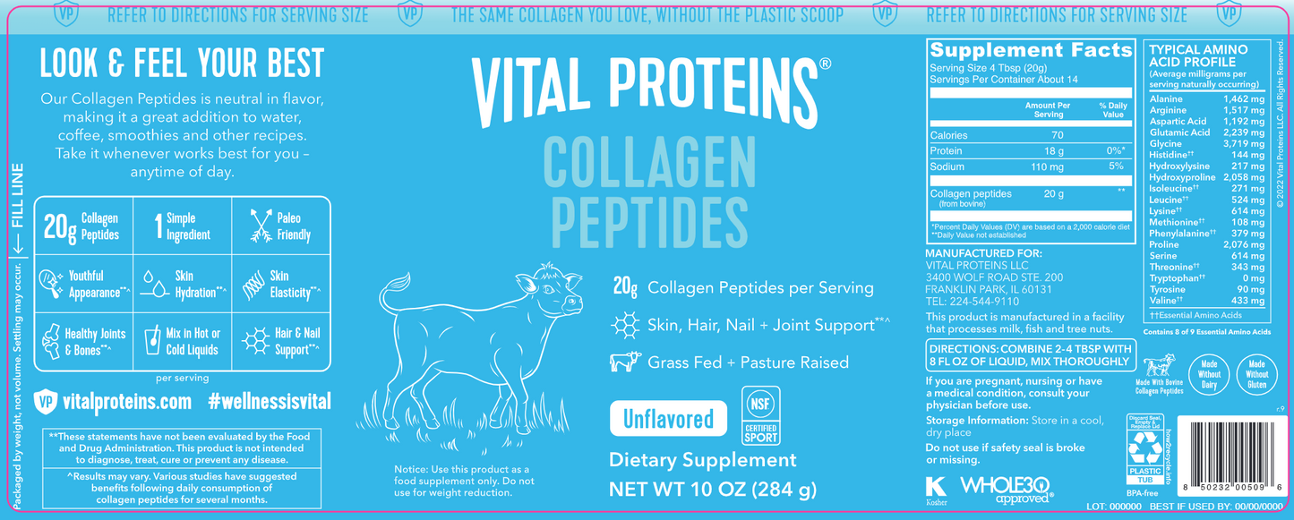 Collagen Peptides - 10oz Powder