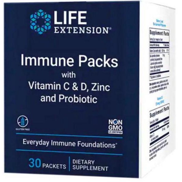 Immune Packs with Vitamin C & D, Zinc and Probiotic - 30 packets