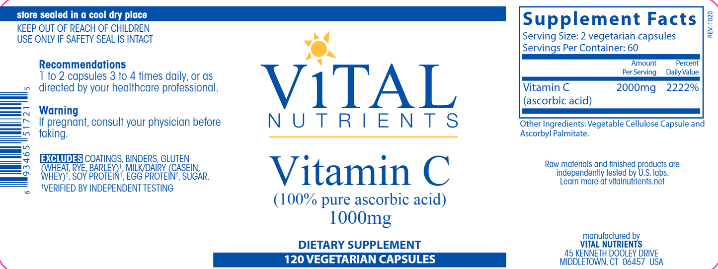 Vitamin C 1000mg - 120 Capsules